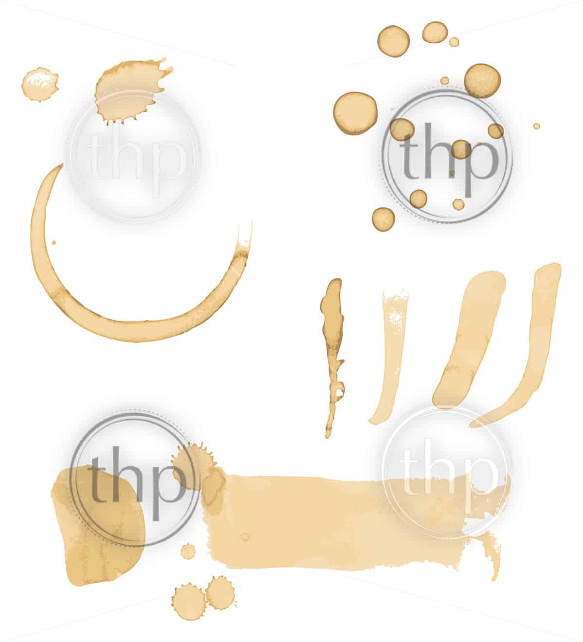 Download Set of coffee stains, drips and marks isolated on white in ...