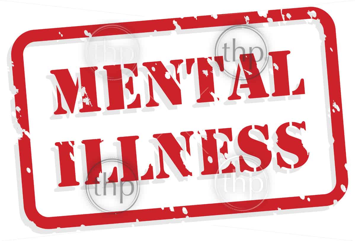 Mental Illness Red Rubber Stamp Vector For Mental Health Concept