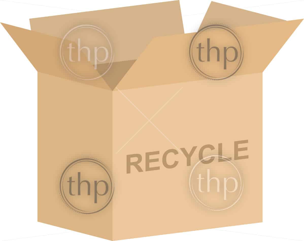 Open Cardboard Box Vector With Recycling Symbol For Charitable Or Environmental Concepts Thpstock