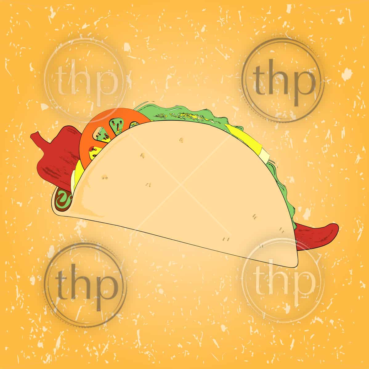 Mexico style taco sketch vector with texture - THPStock